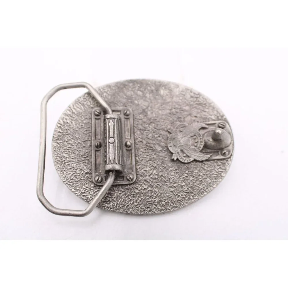 Fish America Belt Buckle Oval Design Sportfishing Pewter Ltd Edt USA Made Vtg